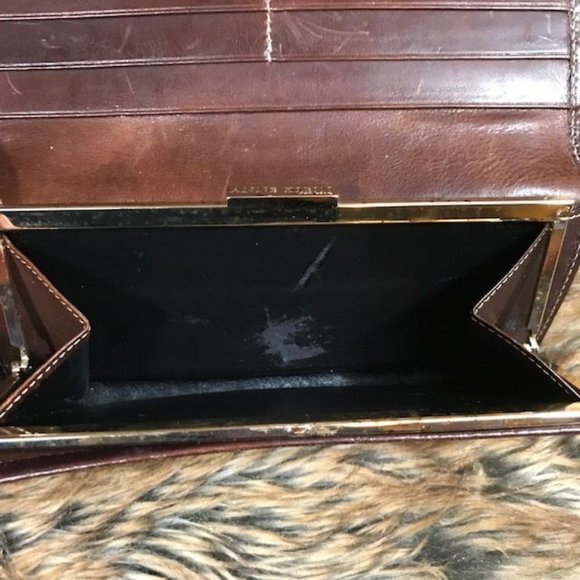*Rare* Anne Klein Hair Calf Leather Antiqued Frame Push Latch Wallet - Picture 14 of 15